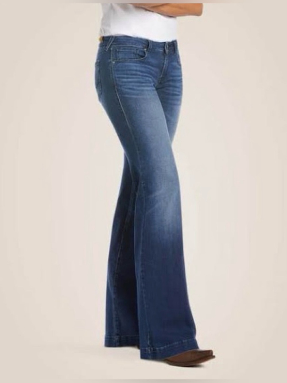 Ariat Trouser Mid Rise Stretch Kelsea Wide Leg Jeans Size 26S